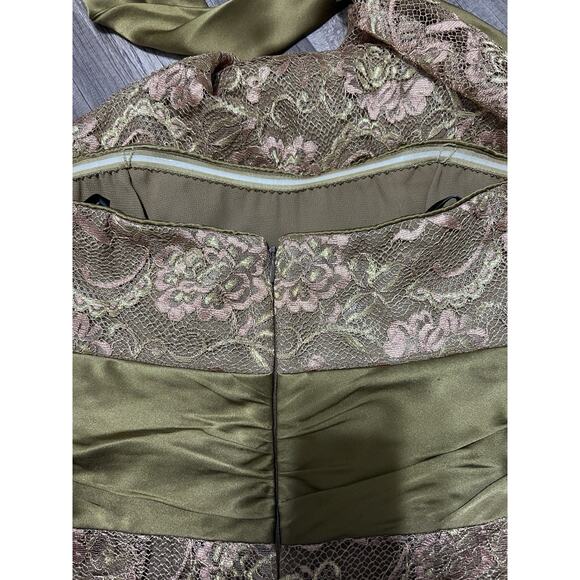 Y2K Nicole Miller Metallic Lace Strapless Dress Sz 6 Bodycon Cocktail Wedding - Picture 13 of 13